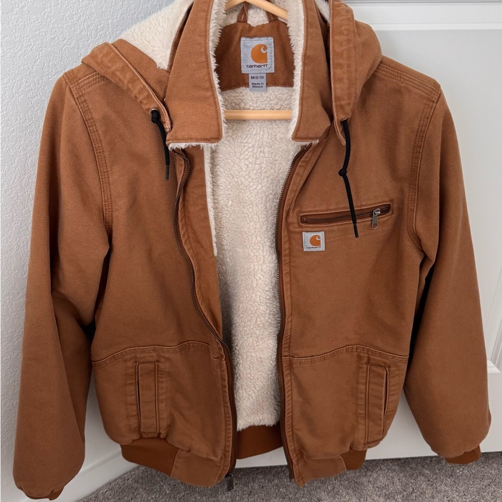 Carhartt Tan Jacket with Cream Lining - Picture 2 of 9